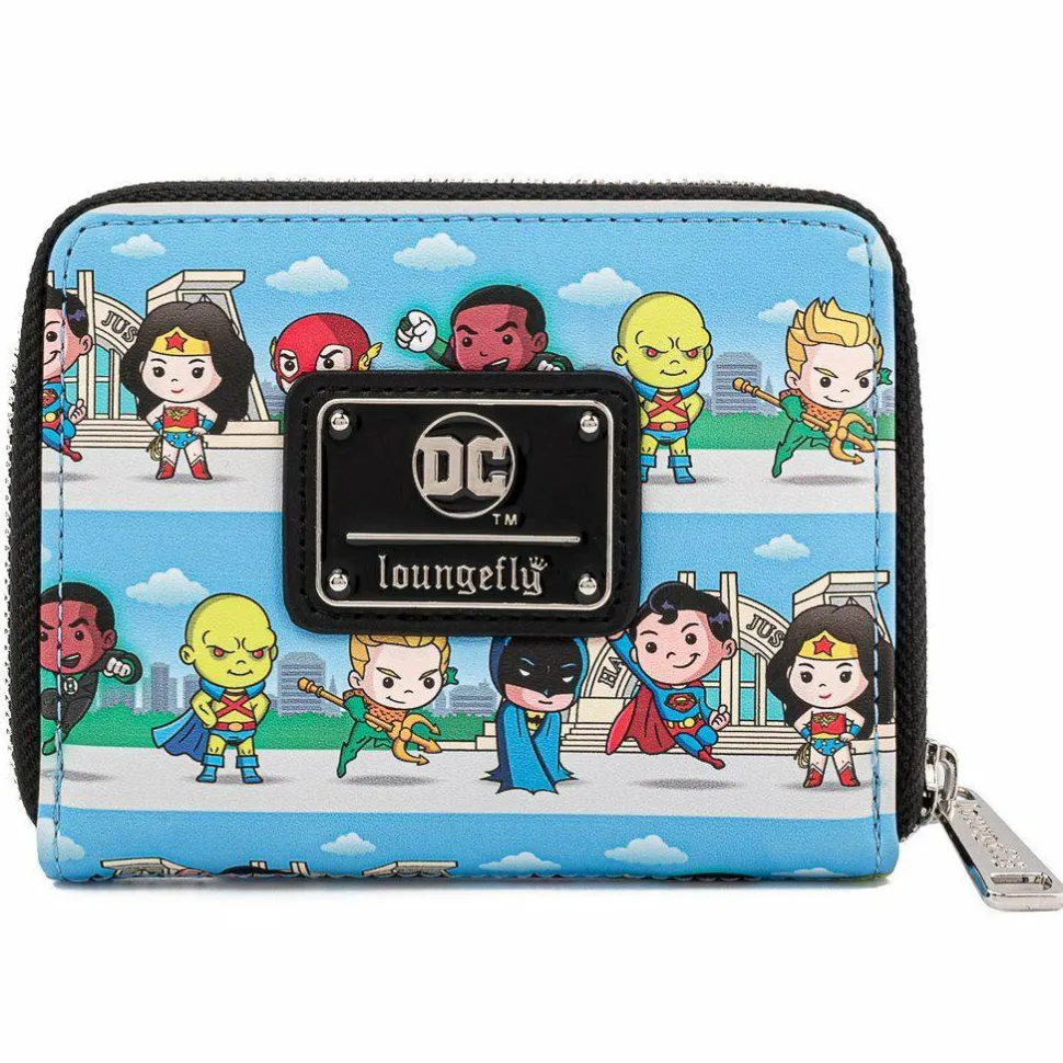 Justice League - Chibi Heroes 5” Faux Leather Zip-Around Wallet