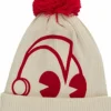 Kidrobot - Peek-A-Bot Beanie Natural White/Cream & Red