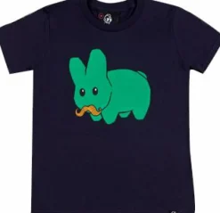 Kidrobot - Stache Labbit Navy Youth or Kids T-Shirt by Kozik