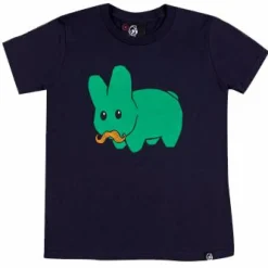Kidrobot - Stache Labbit Navy Youth or Kids T-Shirt by Kozik
