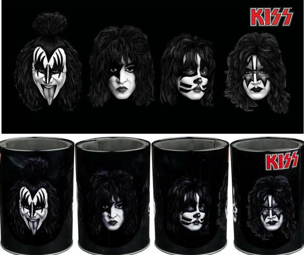 Kiss - Band Faces Metal Can Cooler
