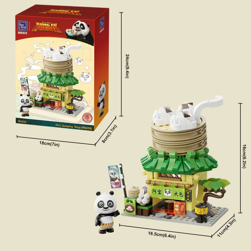 Kung Fu Panda - Po's Dumpling Shop Mini Street View Building Block Construction Set (316 Pieces)