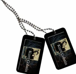 Kurt Cobain - Dog Tags Set 1 (Dark Blue With Swirls)