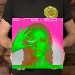 Kylie Minogue - Extension (The Extended Mixes) 2xLP Vinyl Record (Clear with Neon Pink & Green Splatter Coloured Vinyl)