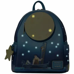 La Luna - Moon Glow in the Dark Light Up 10" Faux Leather Mini Backpack