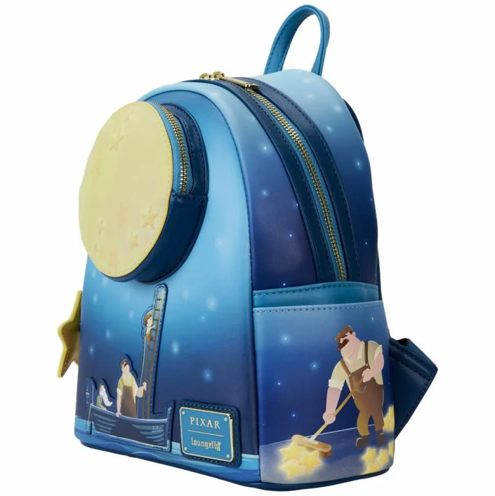 La Luna - Moon Glow in the Dark Light Up 10" Faux Leather Mini Backpack