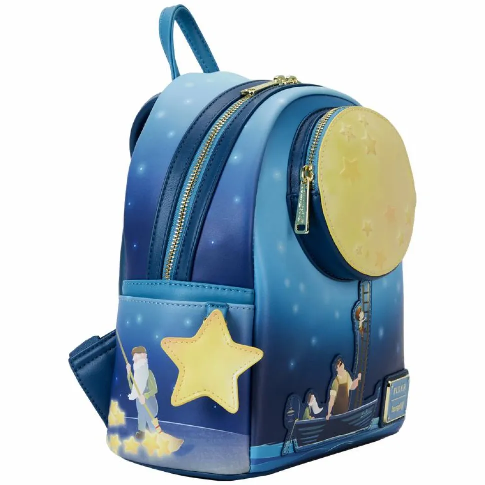 La Luna - Moon Glow in the Dark Light Up 10" Faux Leather Mini Backpack