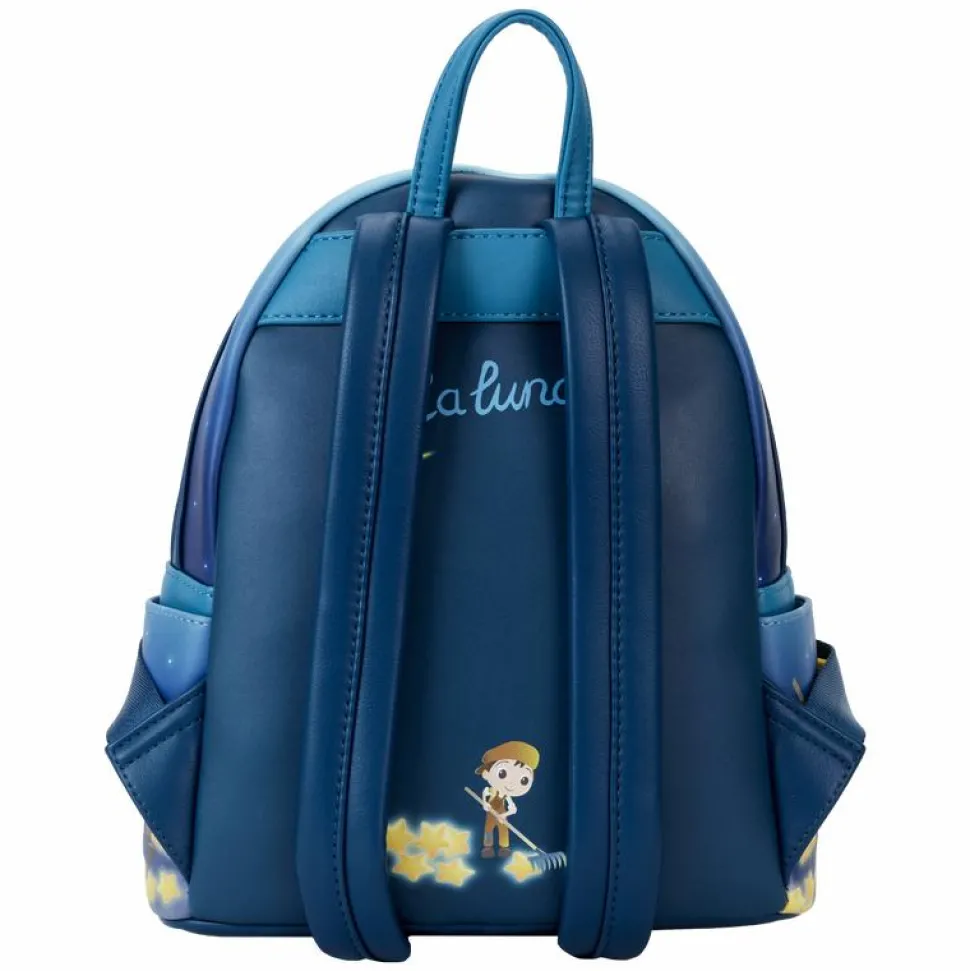 La Luna - Moon Glow in the Dark Light Up 10" Faux Leather Mini Backpack