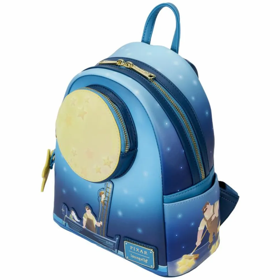 La Luna - Moon Glow in the Dark Light Up 10" Faux Leather Mini Backpack