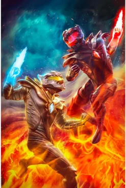 Legend of the White Dragon (2024) - White Dragon vs Dragon Prime Fine Art Print by Carlos Dattoli