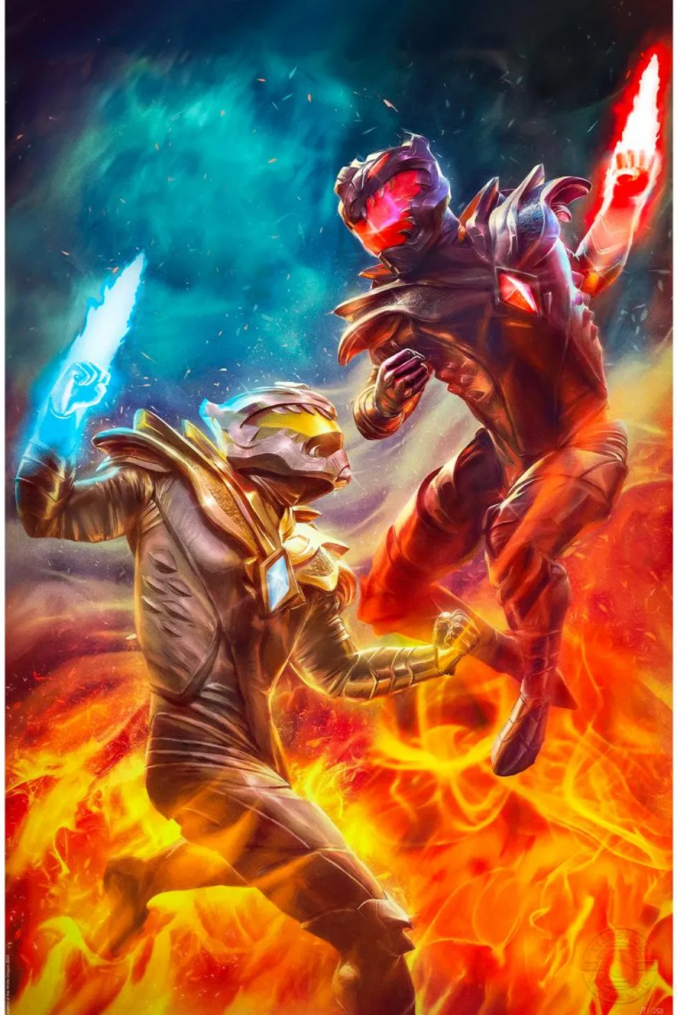 Legend of the White Dragon (2024) - White Dragon vs Dragon Prime Fine Art Print by Carlos Dattoli