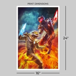Legend of the White Dragon (2024) - White Dragon vs Dragon Prime Fine Art Print by Carlos Dattoli