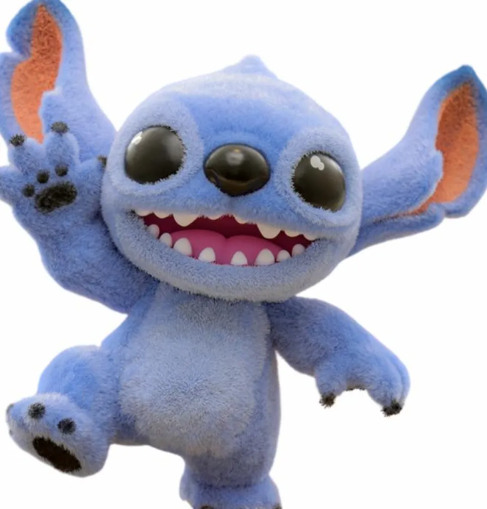 Lilo & Stitch (2025) - Stitch Standing Velvet Hair Version Cosbaby (S) Hot Toys Figure