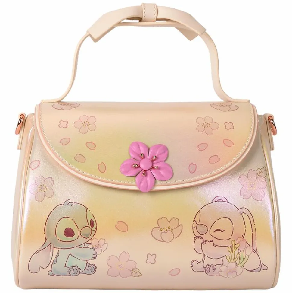 Lilo & Stitch - Cherry Blossom Bow Handle 10" Faux Leather Crossbody Bag