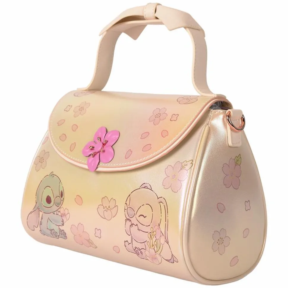 Lilo & Stitch - Cherry Blossom Bow Handle 10" Faux Leather Crossbody Bag