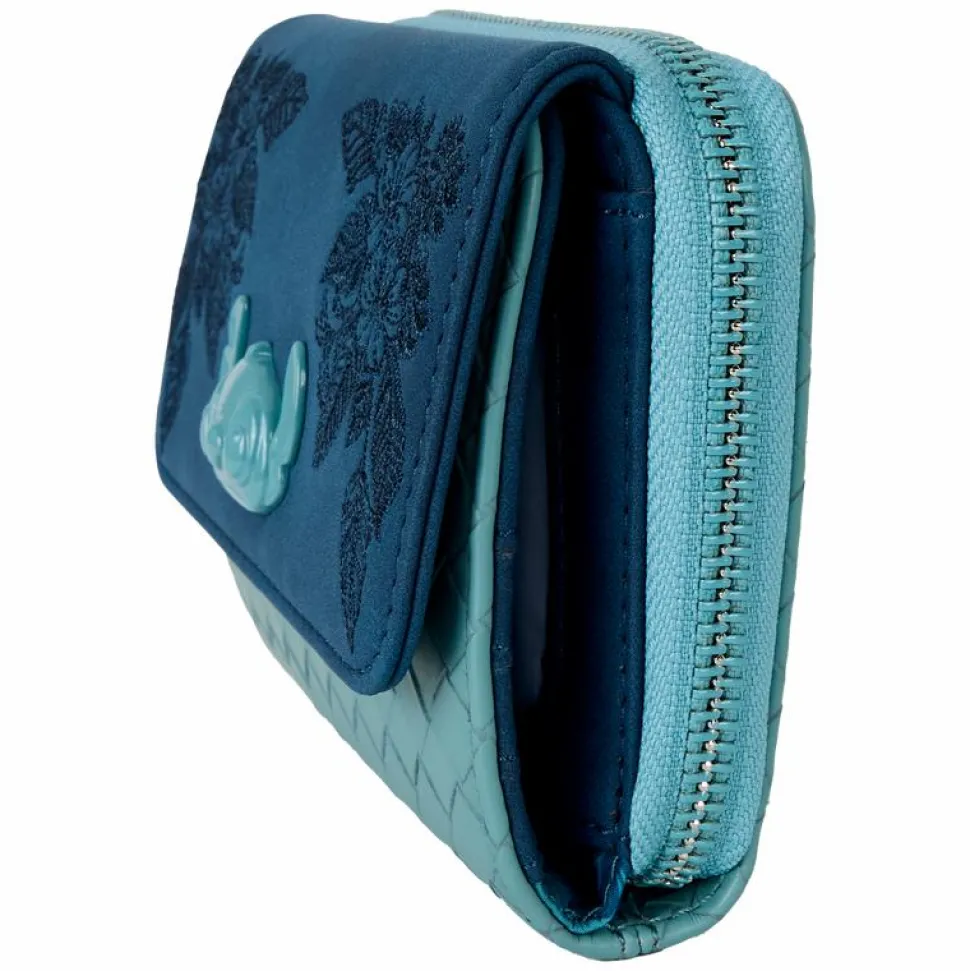 Lilo & Stitch - Embroidered Woven 4" Faux Leather Trifold Wallet