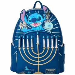 Lilo & Stitch - Stitch Hanukkah Menorah Light Up 10" Faux Leather Mini Backpack