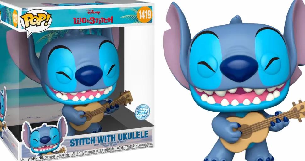 Lilo & Stitch - Stitch with Ukelele 10" Jumbo Pop! Vinyl Figure