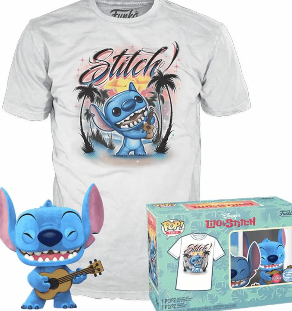 Lilo & Stitch - Stitch with Ukulele Flocked Pop! Vinyl Figure & T-Shirt Box Set