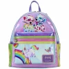 Lisa Frank - Holographic Glitter Color Block 10” Faux Leather Mini Backpack
