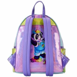 Lisa Frank - Holographic Glitter Color Block 10” Faux Leather Mini Backpack