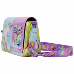 Lisa Frank - Holographic Glitter Color Block 5" Faux Leather Crossbody Bag