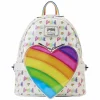 Lisa Frank - Rainbow Heart 10” Faux Leather Mini Backpack with Waist Bag
