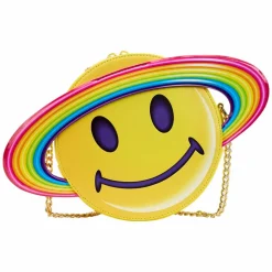 Lisa Frank - Yellow Rainbow Ring Saturn 9” Faux Leather Crossbody Bag