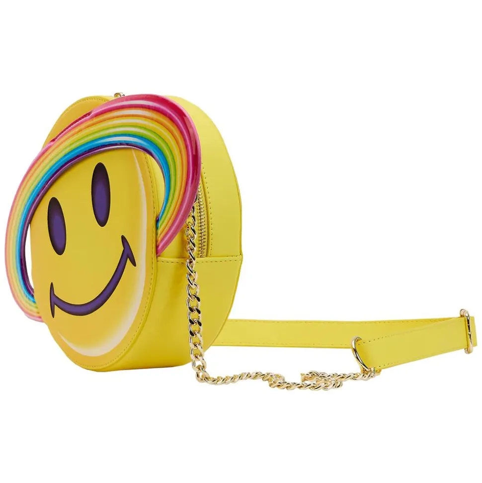 Lisa Frank - Yellow Rainbow Ring Saturn 9” Faux Leather Crossbody Bag