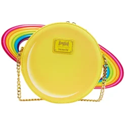 Lisa Frank - Yellow Rainbow Ring Saturn 9” Faux Leather Crossbody Bag