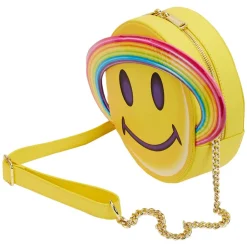 Lisa Frank - Yellow Rainbow Ring Saturn 9” Faux Leather Crossbody Bag