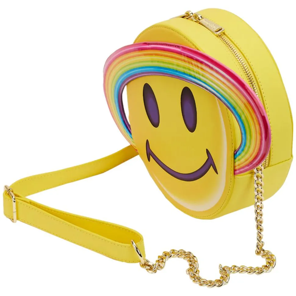 Lisa Frank - Yellow Rainbow Ring Saturn 9” Faux Leather Crossbody Bag