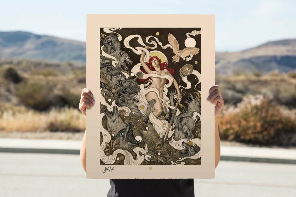 Little Red Riding Hood - Red Fine Art Print by Mate Jako