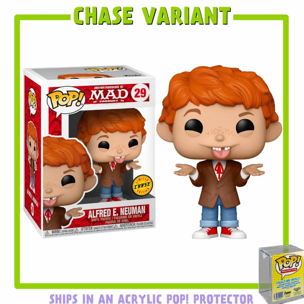 MAD - Alfred E. Neuman Pop! Vinyl Figure in Acrylic Pop! Protector (Chase Variant)
