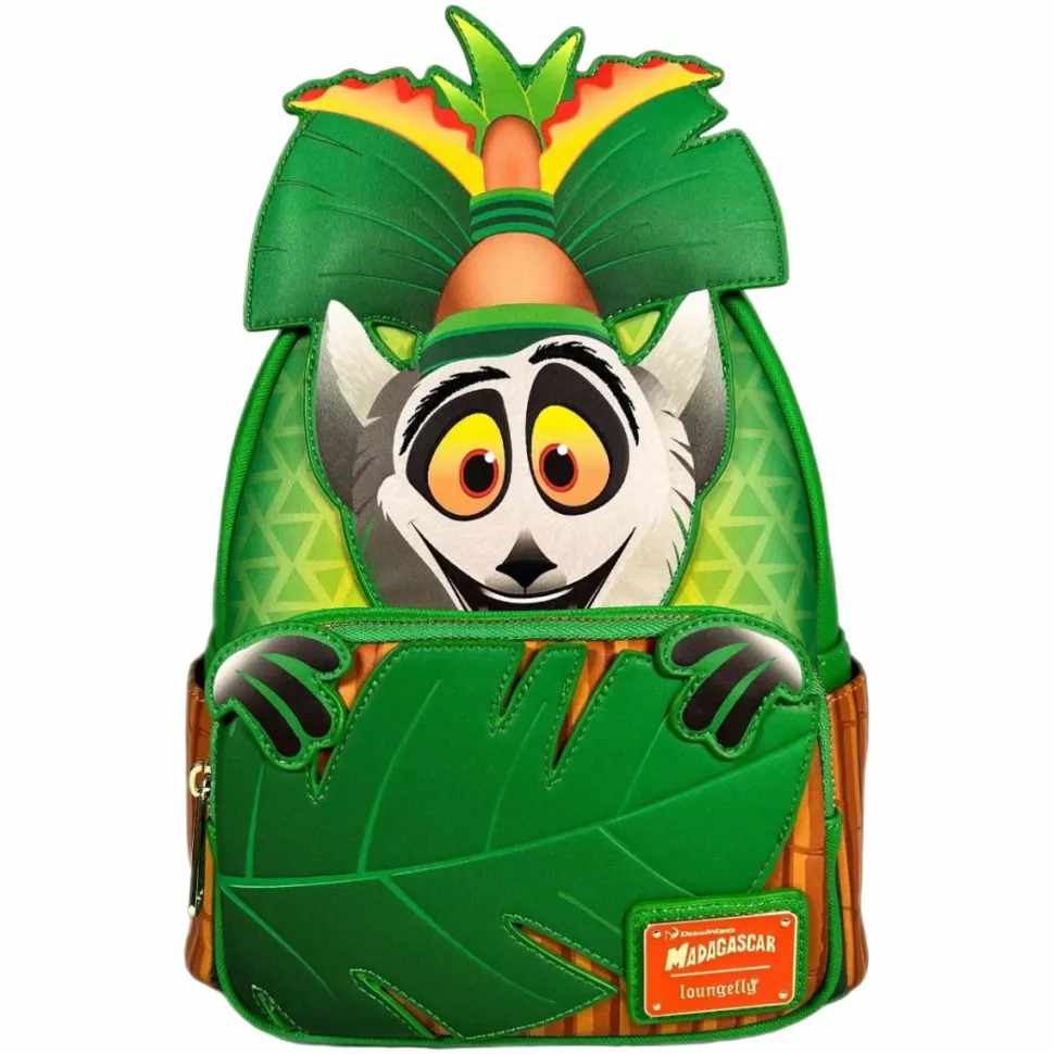 Madagascar - King Julien Cosplay Glow in the Dark 10” Faux Leather Mini Backpack