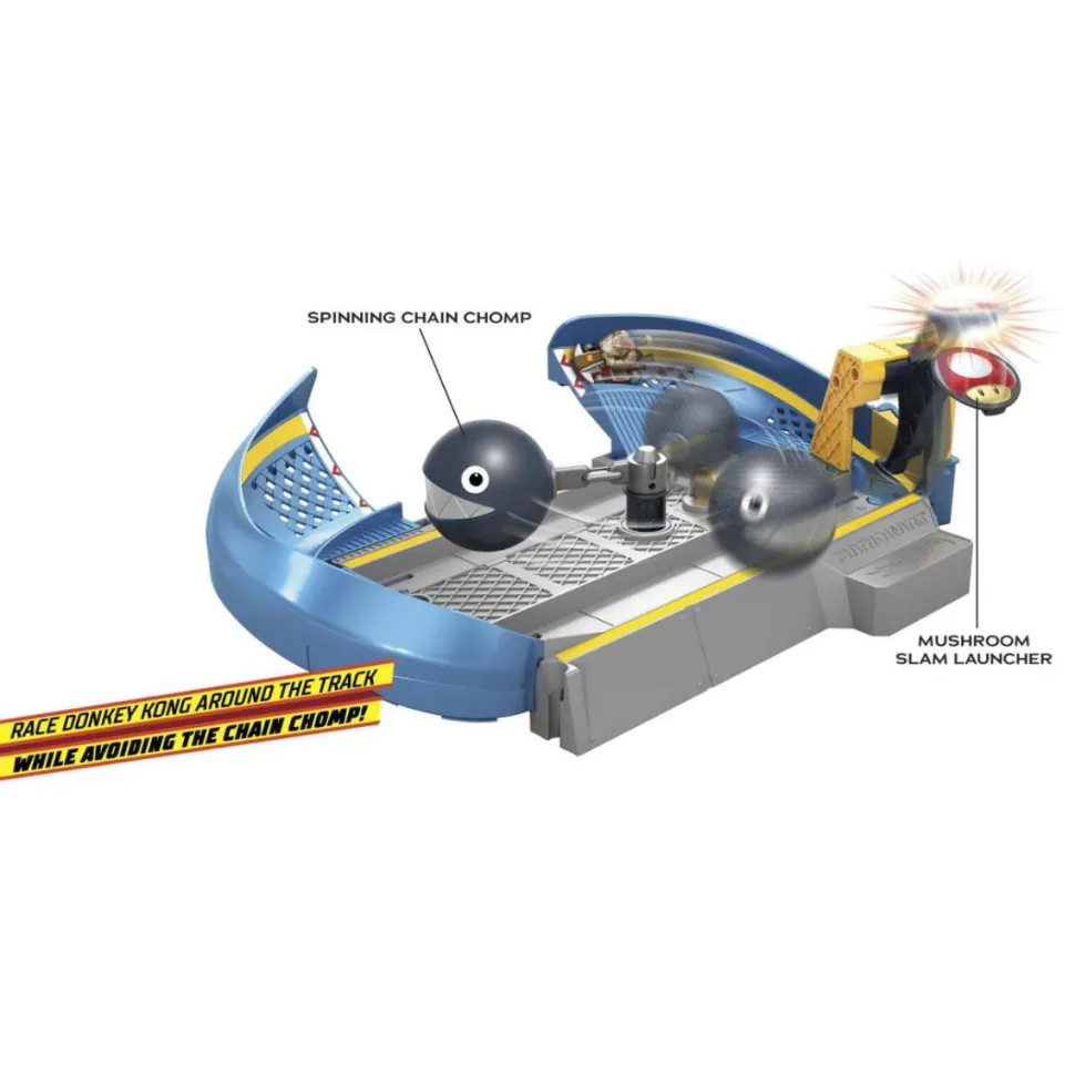 Mario Kart - Chain Chomp Track Set Hot Wheels 1/64th Scale Die-Cast Vehicle Playset