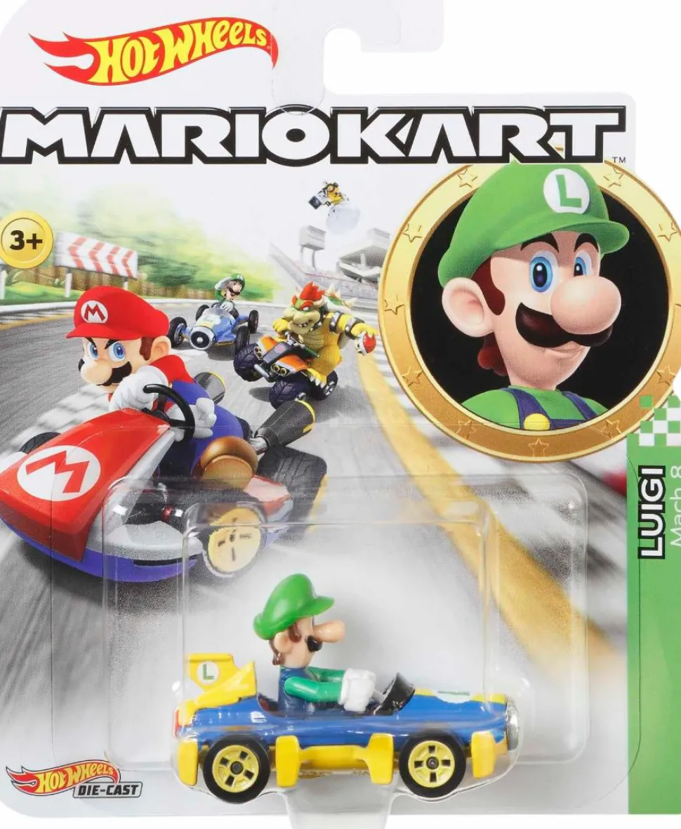 Mario Kart - Luigi (Mach 8) Hot Wheels 1/64th Scale Die-Cast Vehicle Replica