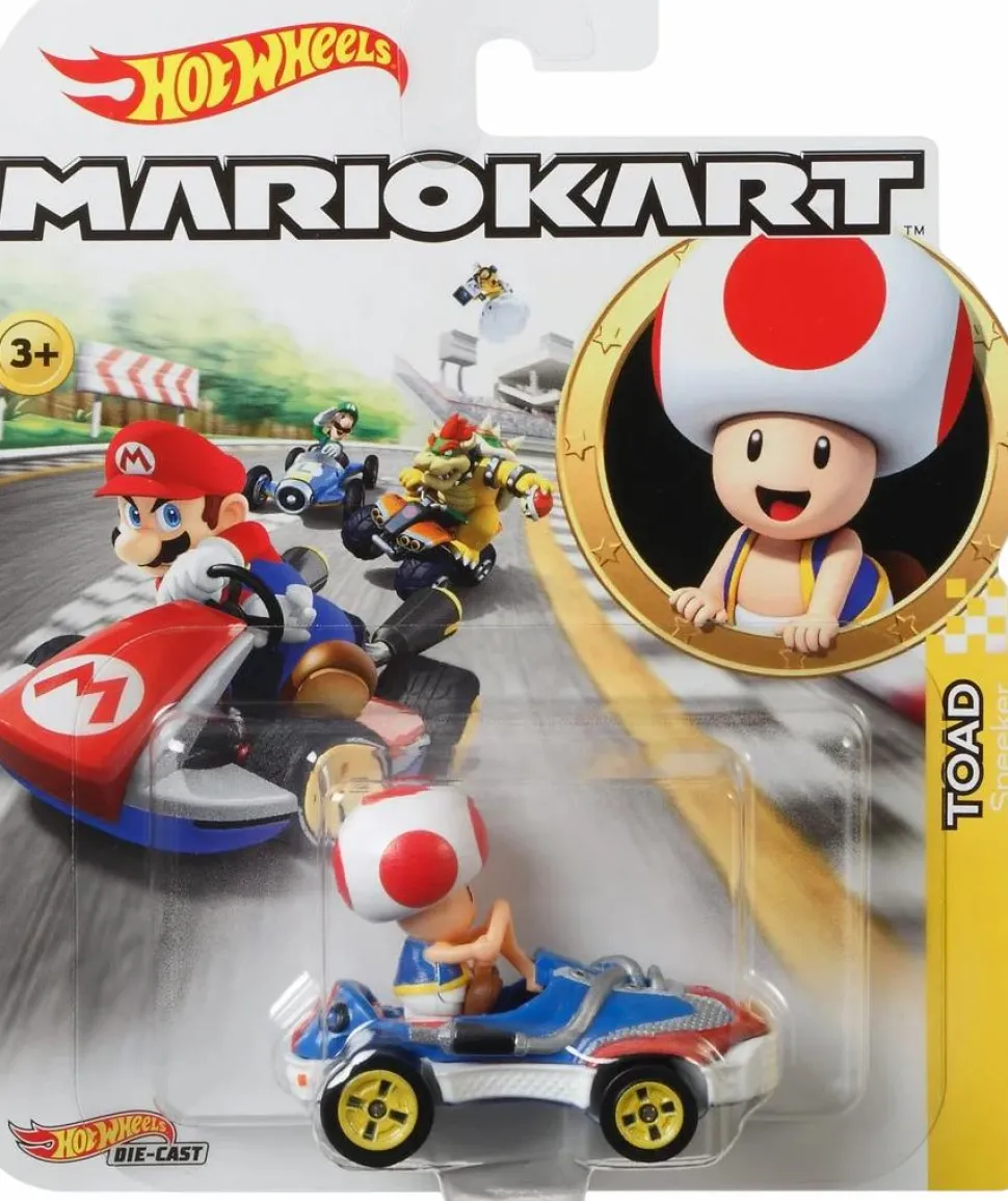 Mario Kart - Toad (Standard Kart) Hot Wheels 1/64th Scale Die-Cast Vehicle