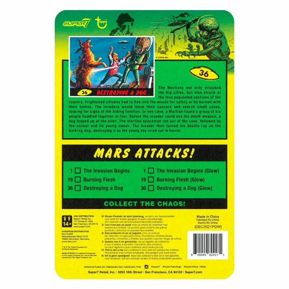 Mars Attacks - Destroying a Dog Glow in the Dark ReAction 3.75” Action Figure