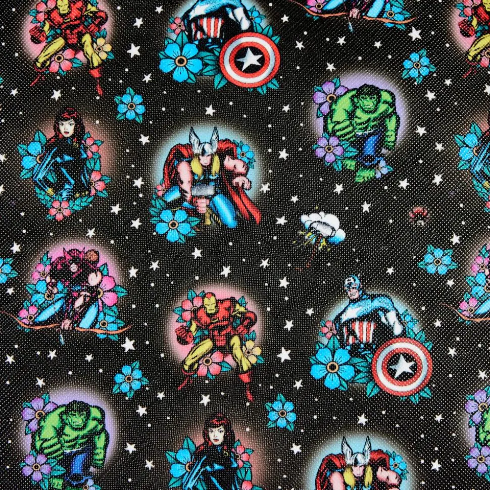 Marvel - Avengers Floral Tattoo 10” Faux Leather Mini Backpack