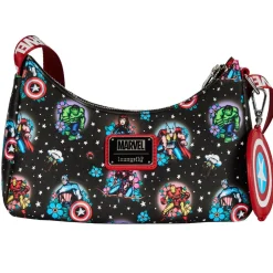 Marvel - Avengers Floral Tattoo 6” Faux Leather Shoulder Bag with Coin Bag Strap
