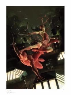 Marvel - Elektra & Daredevil Fine Art Print by Alex Garner