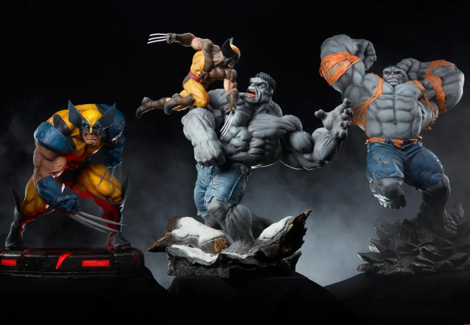 Marvel - Grey Hulk vs. Wolverine 23" Maquette Statue