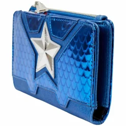 Marvel - Metallic Captain America Cosplay 4” Faux Leather Flap Wallet