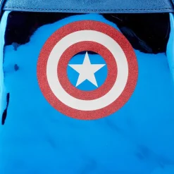 Marvel - Metallic Captain America Cosplay 10” Faux Leather Mini Backpack