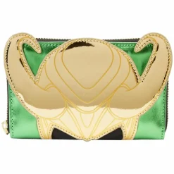 Marvel - Metallic Loki 4” Faux Leather Zip-Around Wallet