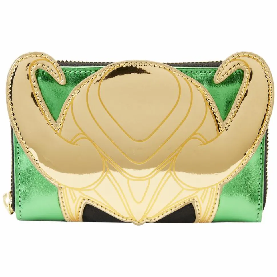 Marvel - Metallic Loki 4” Faux Leather Zip-Around Wallet