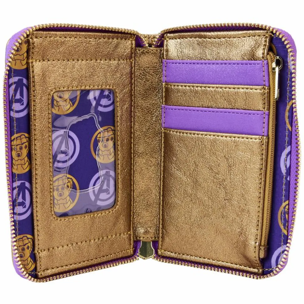 Marvel - Metallic Thanos Gauntlet 4" Faux Leather Zip-Around Wallet