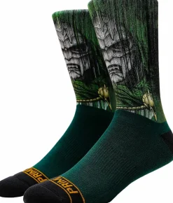 Marvel - Paul Jackson x Primitive Doctor Doom Green Crew Socks (One Size)