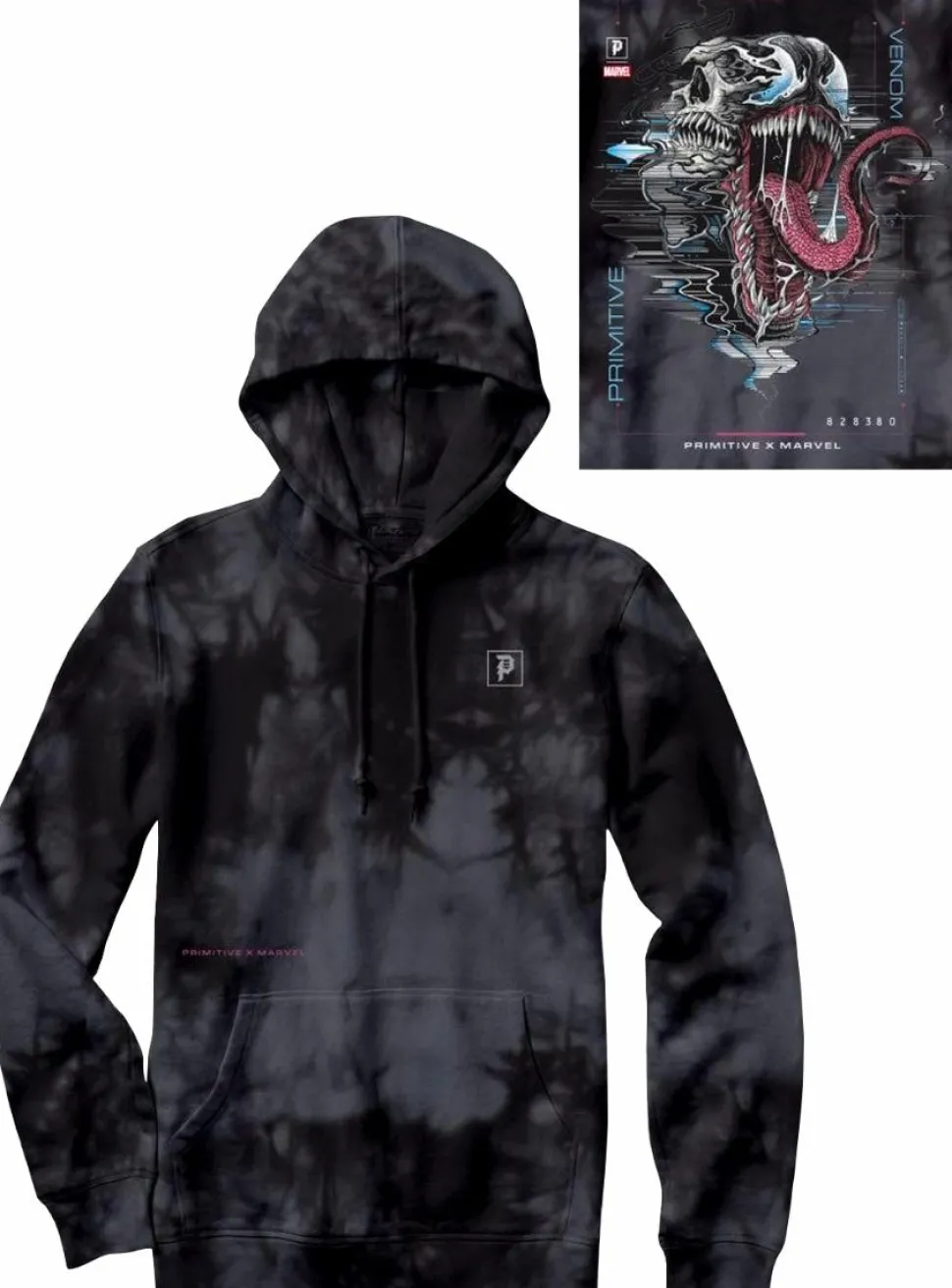 Marvel - Paul Jackson x Primitive Venom Washed Black Sweatshirt Hoodie